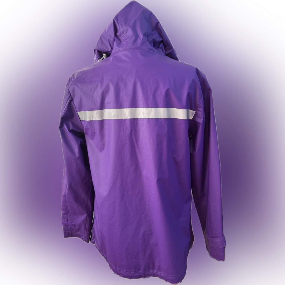 Charles River Apparel Rain Jacket Vented Womens Purple Size S Zip Pockets - Picture 3 of 5